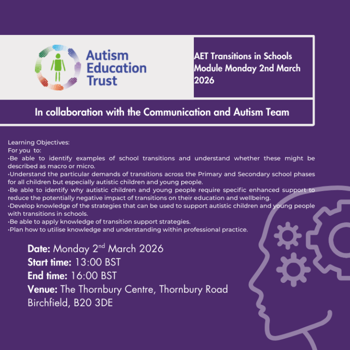AET Transitions in Schools  Module Monday 2nd March 2026