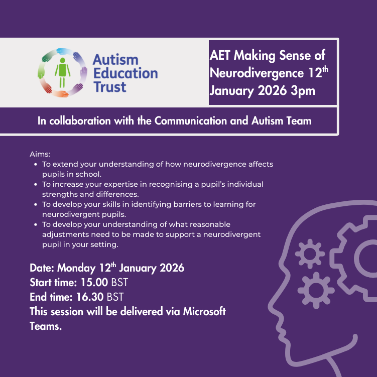 AET Making Sense of Neurodivergence 12th January 2026 - Free
