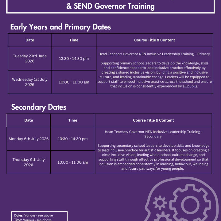 Autism Champion - EY & Primary - Head teacher/ Principal & SEND Governor - Pilot (Invitation Only) Wednesday 1st July 2026 at 10:00